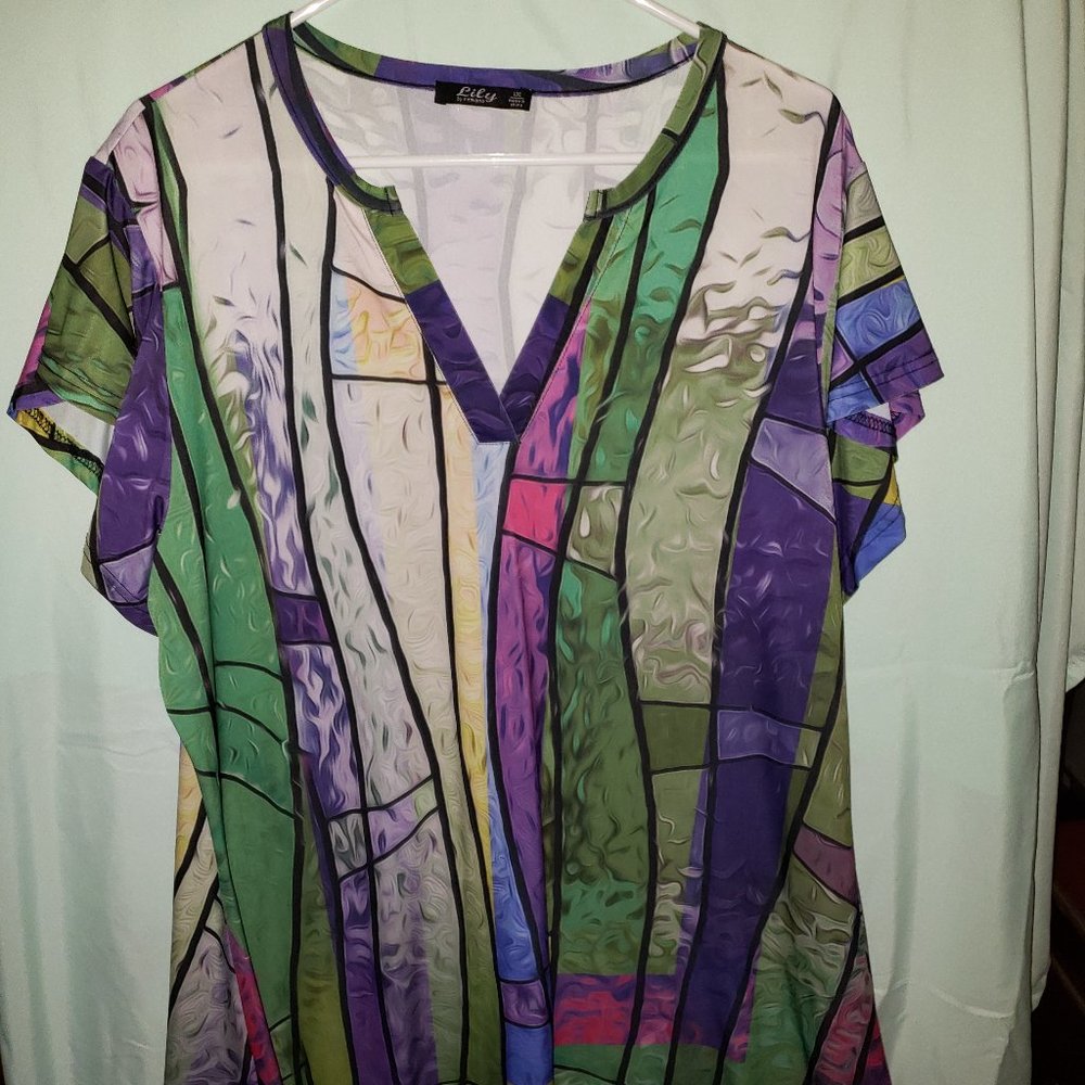 Jewel-toned tunic - blue, purple, green